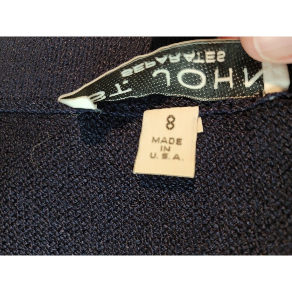 St. John Separates Navy Santana Knit Midi Skirt Size 8 Beautiful Made in USA - Picture 11 of 17